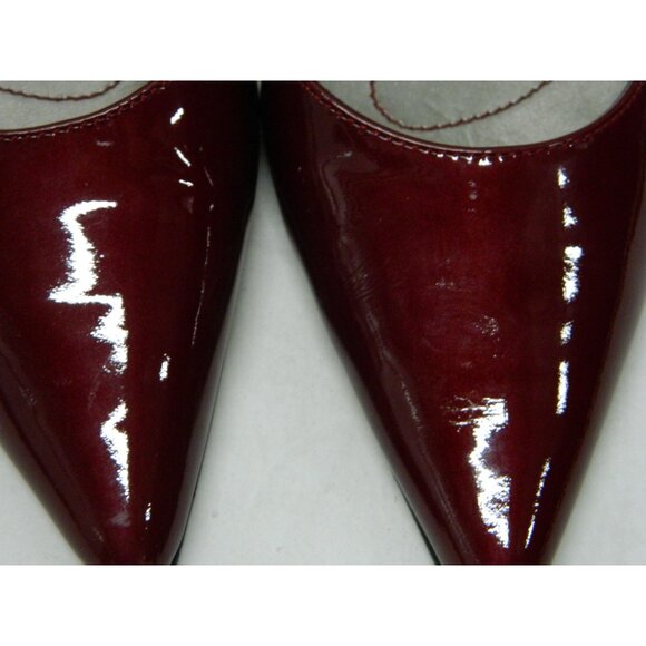 Anne Klein Womens Red Patent Leather Pointed Toe Heels Size 8M Low 3" Heel - Picture 11 of 15